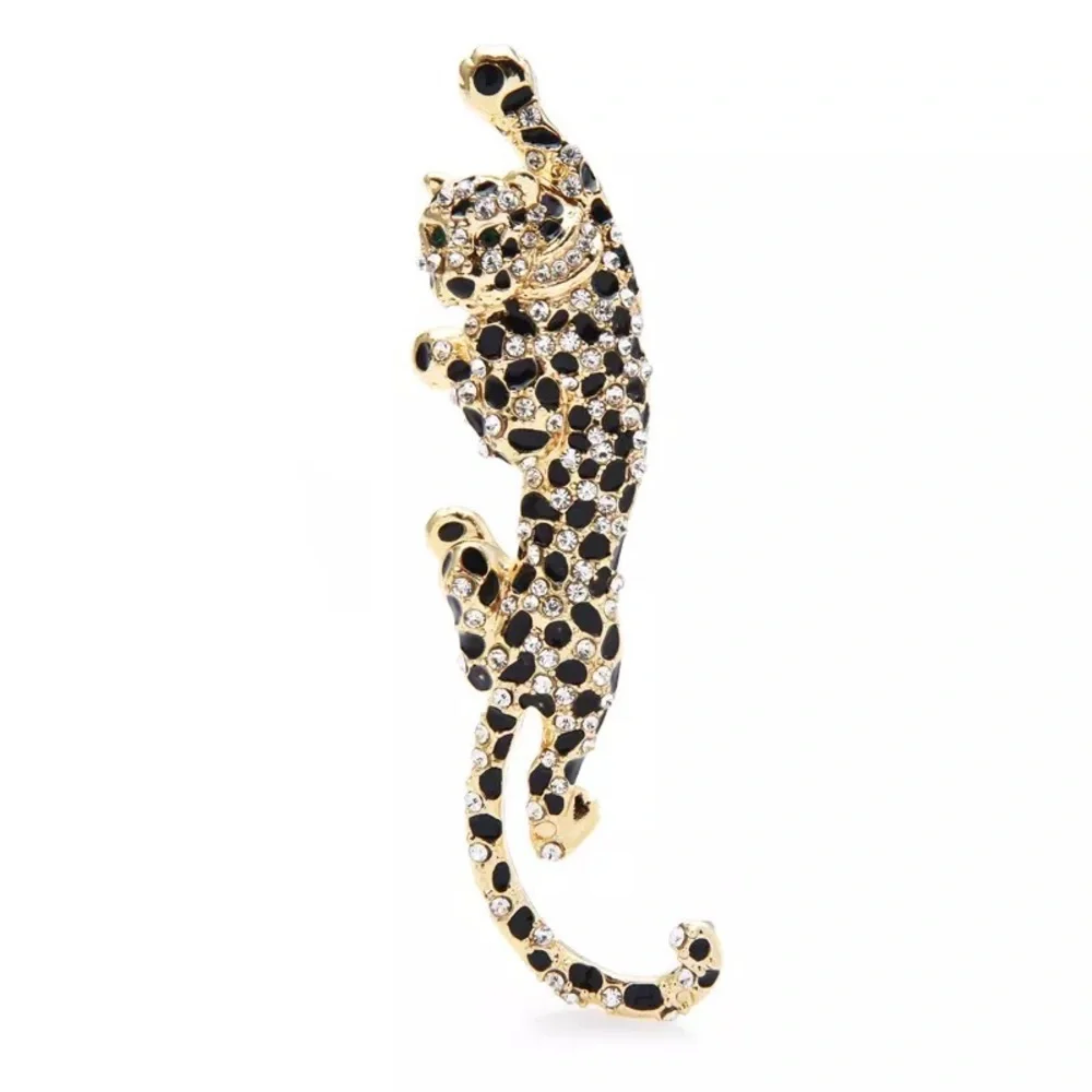 GOLD RHINESTONE LEOPARD 🐆 PIN / BROOCH / PENDANT